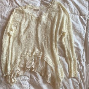 LF cream lace sweater